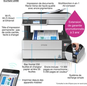 Epson EcoTank L6490 Imprimante multifonction à réservoirs rechargeables (C11CJ88404) — image 2