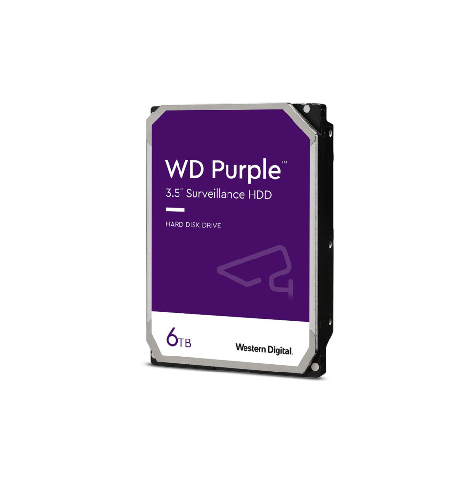 Disque dur interne 3.5" Western Digital Purple 6 To pour les systèmes de vidéosurveillance et de sécurité (WD62PURX)