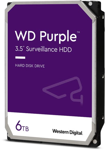 Disque dur interne 3.5" Western Digital Purple 6 To pour les systèmes de vidéosurveillance et de sécurité (WD62PURX)
