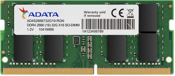Barrette mémoire ADATA DDR4-2666 SO-DIMM 8GB - 1024X16 - PC Portable (AD4S26668G19)