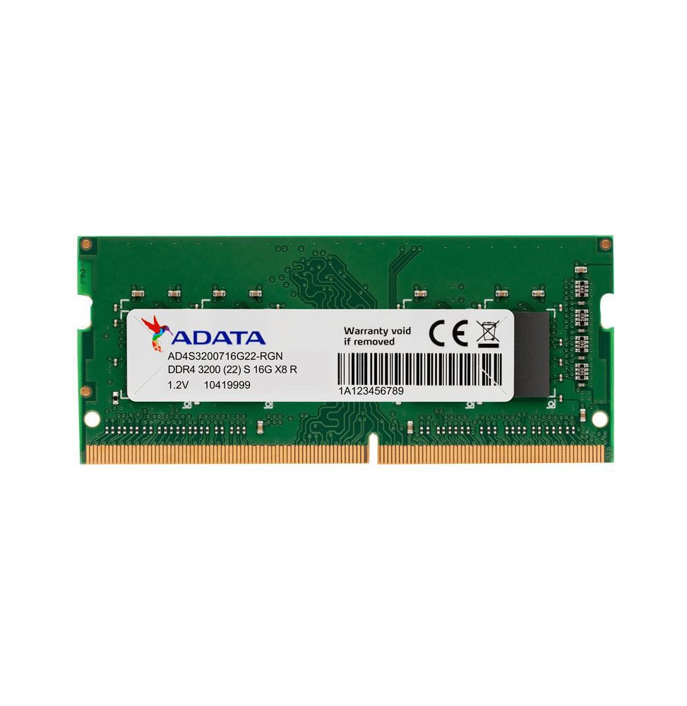 Barrette mémoire ADATA SO-DIMM 16GB DDR4-3200 MHz - PC Portable  (AD4S320016G22) prix Maroc