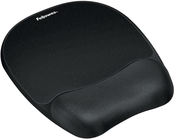 Tapis de souris - repose-poignet Ergo Mousse Noir - format Small (201.6 × 235 × 25.4 mm)