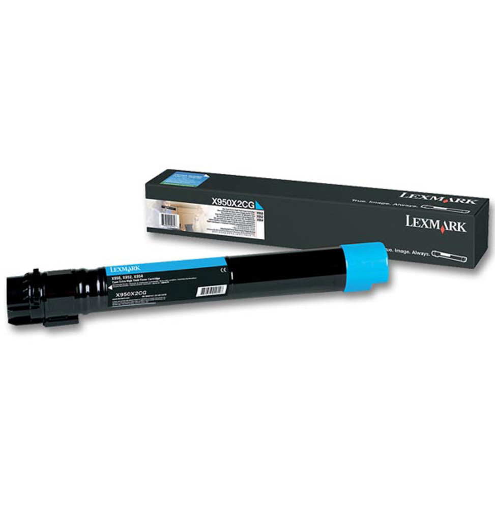 Lexmark X950/952/954 Cyan - Cartouche de poudre d'encre d'origine (X950X2CG) Lexmark X950/952/954 Cyan - Cartouche de poudre d'encre d'origine (X950X2CG)