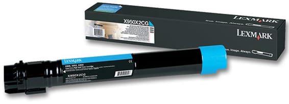 Lexmark X950/952/954 Cyan - Cartouche de poudre d'encre d'origine (X950X2CG)