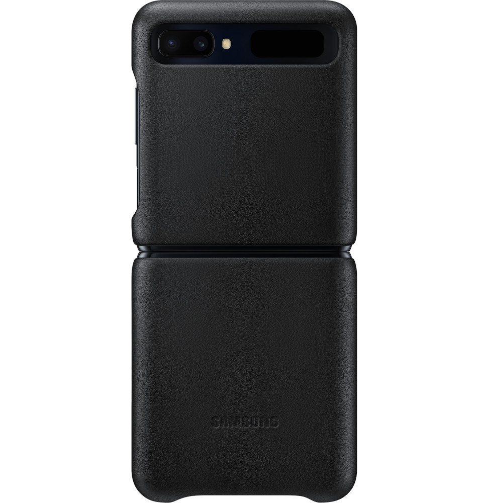 Étui Samsung en cuir Galaxy Z Flip noir  (EF-VF700LBEGWW)
