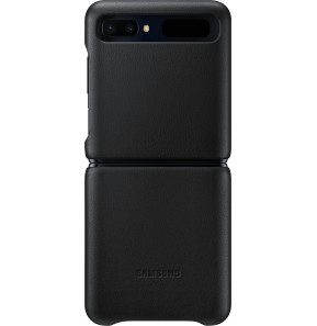 Étui Samsung en cuir Galaxy Z Flip noir  (EF-VF700LBEGWW)
