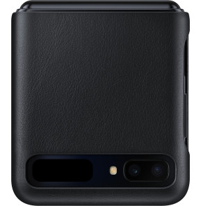 Étui Samsung en cuir Galaxy Z Flip noir  (EF-VF700LBEGWW)