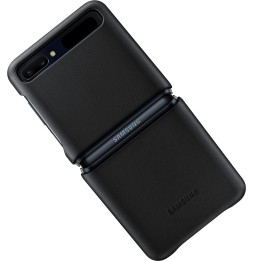 Étui Samsung en cuir Galaxy Z Flip noir  (EF-VF700LBEGWW)