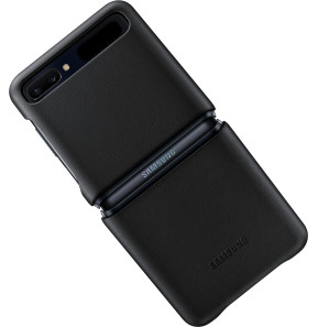 Étui Samsung en cuir Galaxy Z Flip noir  (EF-VF700LBEGWW)