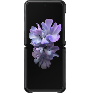 Étui Samsung en cuir Galaxy Z Flip noir  (EF-VF700LBEGWW)