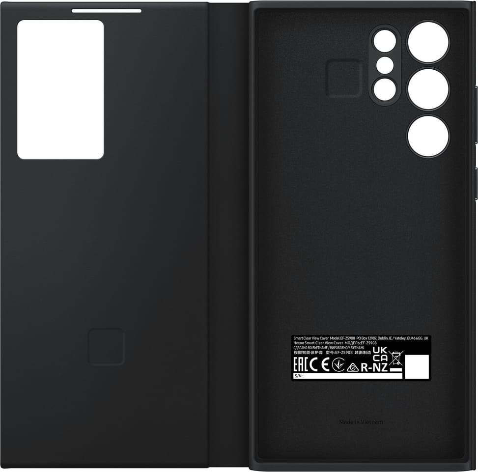 Étui Smart Clear View pour Galaxy S22 Ultra Noir (EF-ZS908CBEGWW)