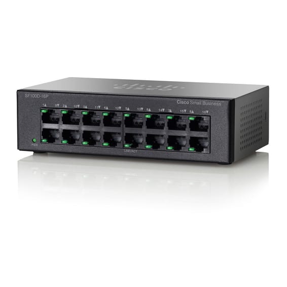 Switch Non Administrable Cisco 16 ports 10/100 Mbps SF100D-16