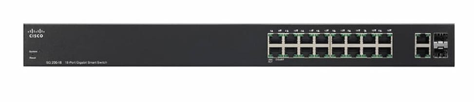 Swicth Cisco Small Business Administrable 16 ports Gigabit + 2 ports SFP Gigabit combiné — image 2