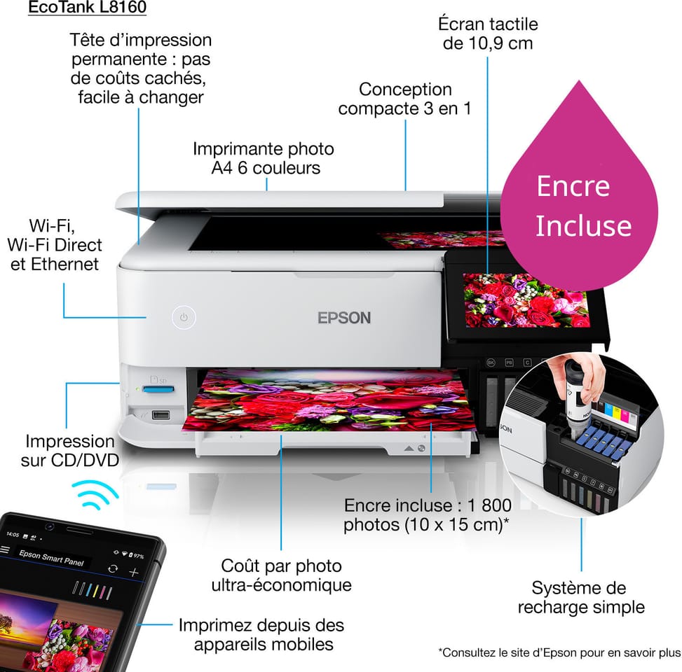 طابعة صور Epson EcoTank L8160 (C11CJ20403) — صورة 1