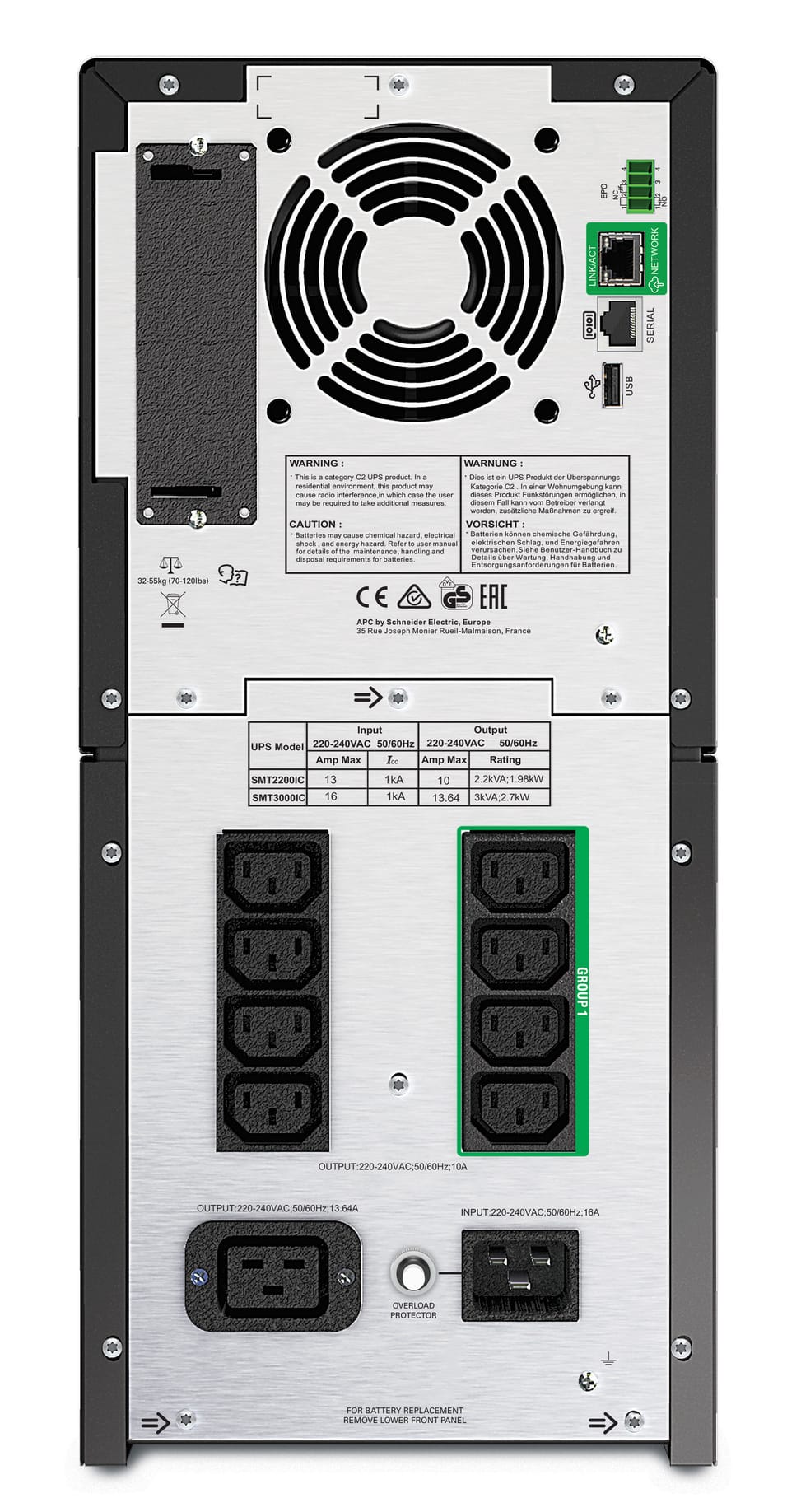 جهاز UPS تفاعلي خطي (Line-interactive) APC Smart-UPS SMT2200IC - 1980 W / 2200VA - 8 مقابس C13 — صورة 2