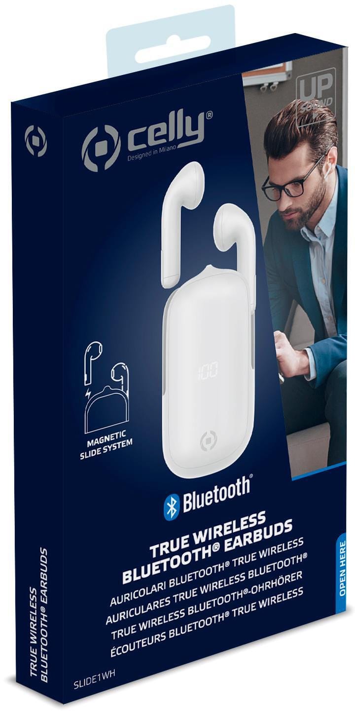 Écouteurs sans fil Celly SLIDE1 - True Wireless Earphones (SLIDE1BK)