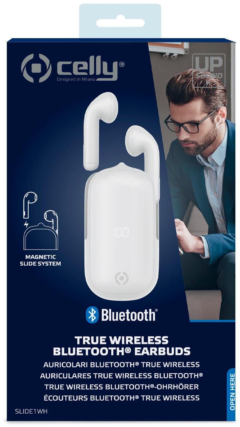Écouteurs sans fil Celly SLIDE1 - True Wireless Earphones (SLIDE1BK)