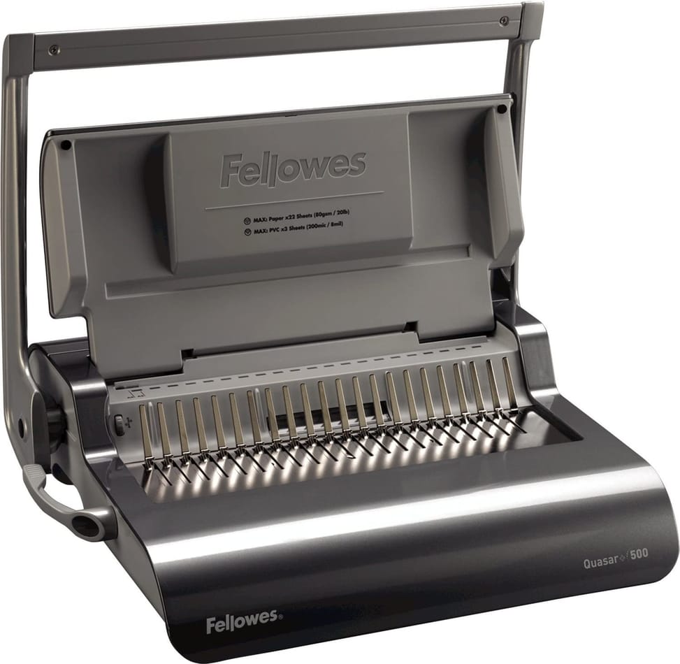 Perforelieur Fellowes Quasar+ 500 à anneaux plastiques (5627701)