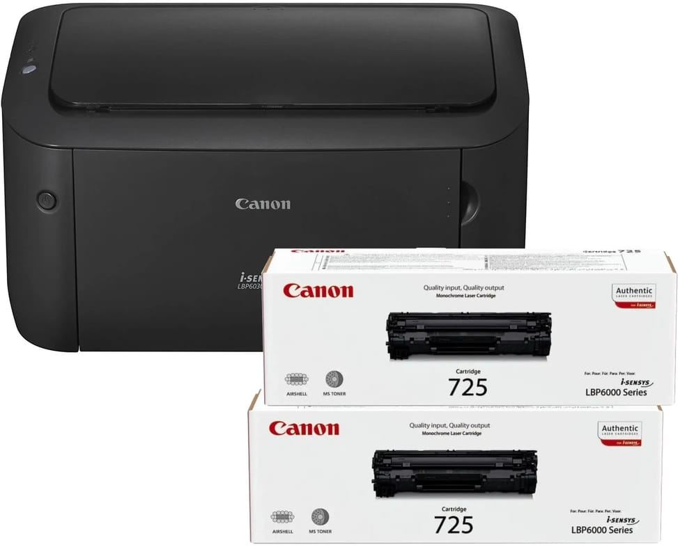 Imprimante Laser Monochrome Canon i-SENSYS LBP6030B SFP + 2 Cartouches de toner 725 (8468B042AA)