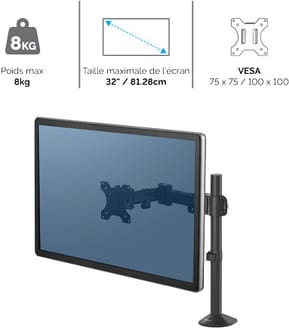 Bras porte-écran simple Fellowes Reflex - (8502501) — image 3
