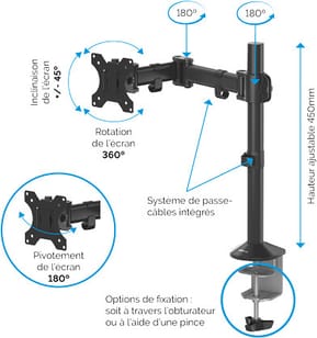 Bras porte-écran simple Fellowes Reflex - (8502501) — image 4