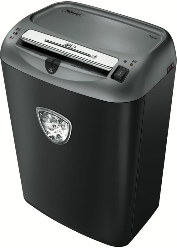 Destructeur Fellowes Powershred® 75Cs — Sécurité P-4 · 27 L · 12 feuilles/passage