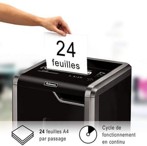 Destructeur Fellowes Powershred® 225i — Sécurité P-2 · 60 L · 24 feuilles/passage — image 4