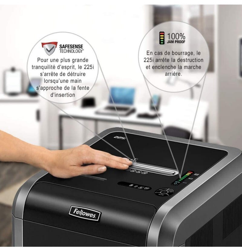 Destructeur Fellowes Powershred 225i Coupe droite (4623001)