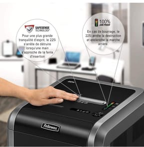 Destructeur Fellowes Powershred® 225i — Sécurité P-2 · 60 L · 24 feuilles/passage — image 3