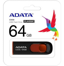 Clé USB 2.0 ADATA 64Go plastic Noir (AC008-64G)