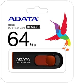 Clé USB 2.0 ADATA 64Go plastic Noir (AC008-64G)