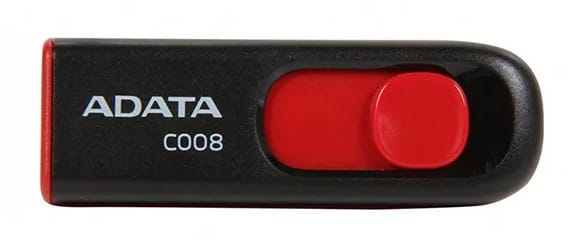 قرص USB 2.0 ADATA 64GB بلاستيك أسود (AC008-64G) — صورة 2