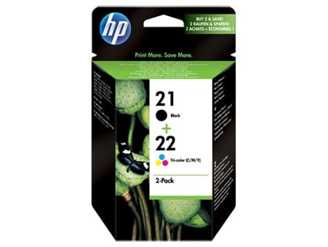 HP 21 Noir + HP 22 trois couleurs - Cartouches d'encre HP d'origine (SD367AE)