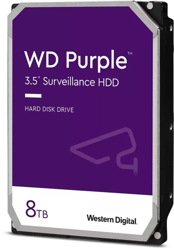 Disque dur interne 3.5" Western Digital Purple 8 To pour les systèmes de vidéosurveillance et de sécurité (WD84PUR-64)