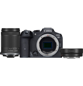 Appareil photo hybride Canon EOS R7 + Objectif RF-S 18-150mm F3.5-6.3 IS STM + Bague d'adaptation monture EF-EOS R (5137C019AA)