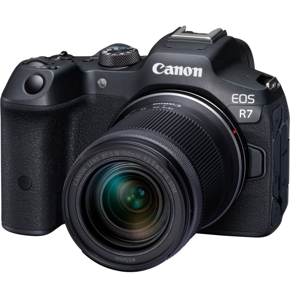 Appareil photo hybride Canon EOS R7 + Objectif RF-S 18-150mm F3.5-6.3 IS STM + Bague d'adaptation monture EF-EOS R (5137C019AA)