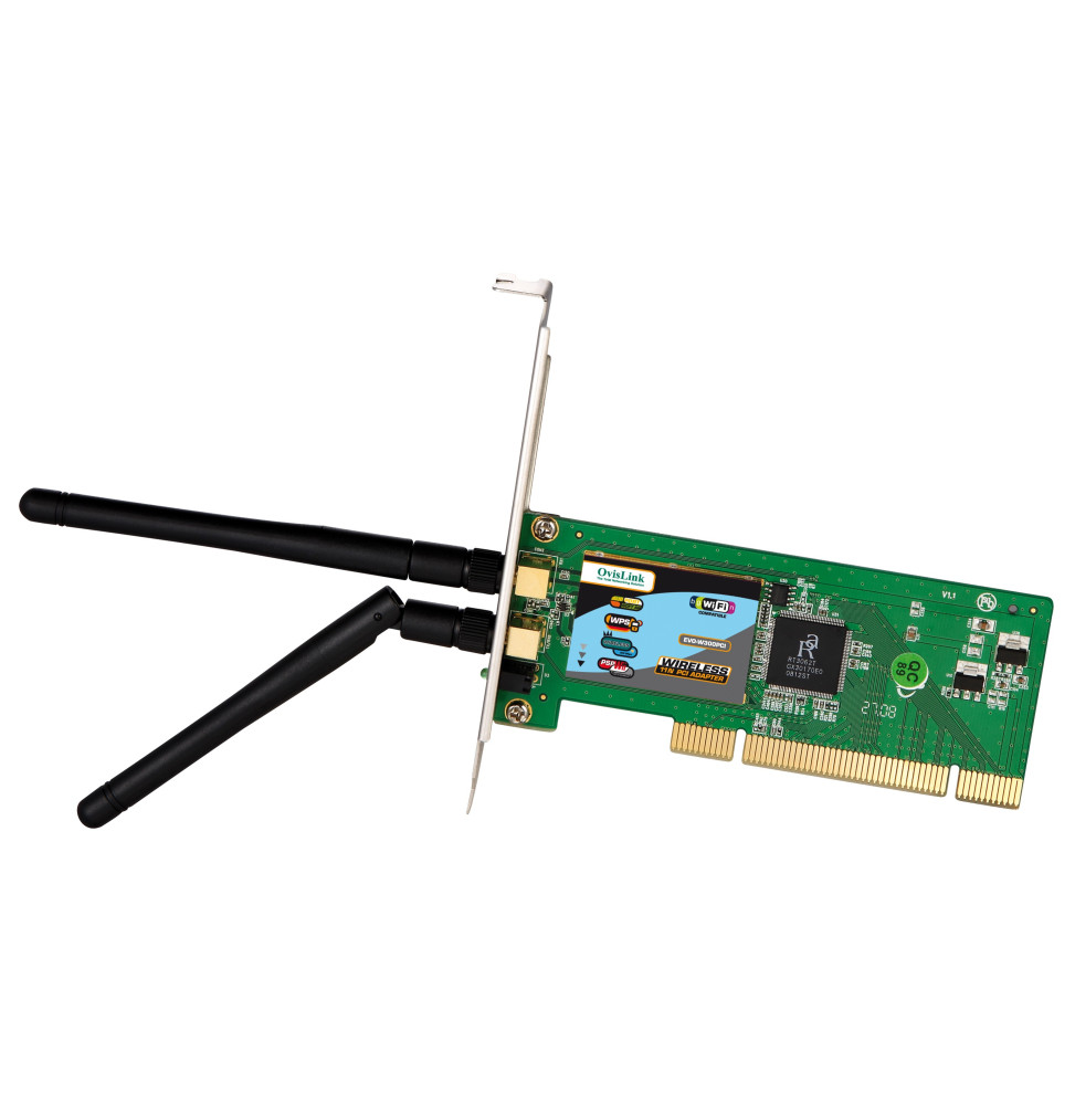 Carte réseau OvisLink PCI WI-FI 802.11b/g/n 300 Mbps