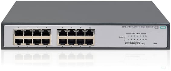 Switch Ethernet non gérés à port fixe HPE OfficeConnect 1420-16G (JH016A)