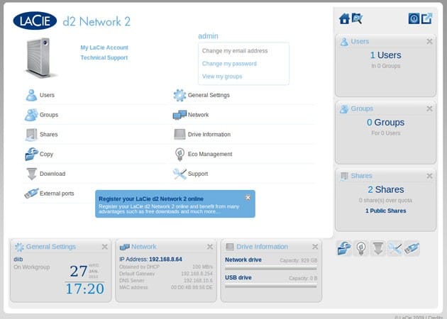 LaCie d2 Network 2 - 2 TB, Gigabit Ethernet et USB 2.0 — image 5