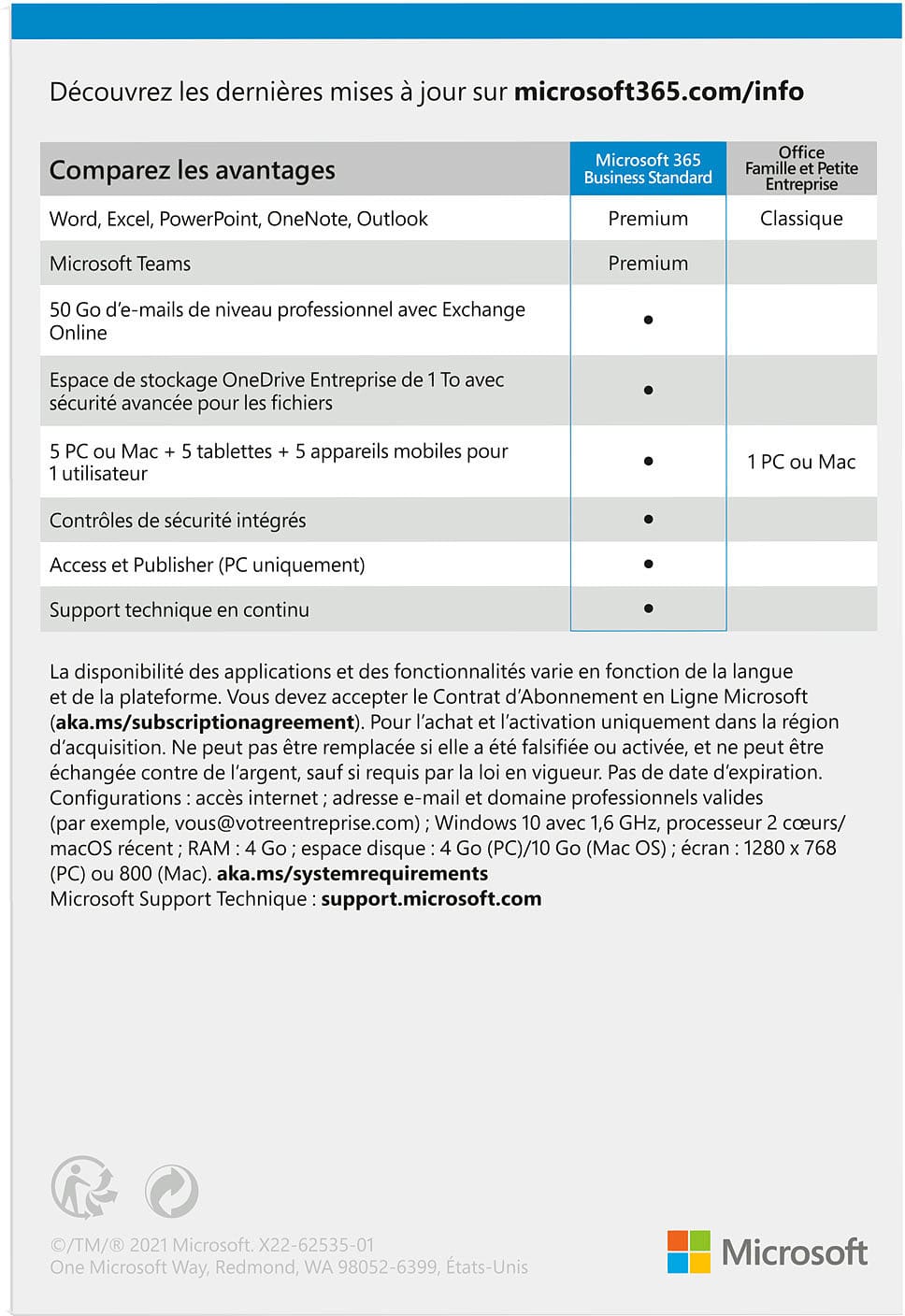 Microsoft 365 Business Standard French - 12-month subscription for 1 person (PC, Mac, iOS and Android) — image 3