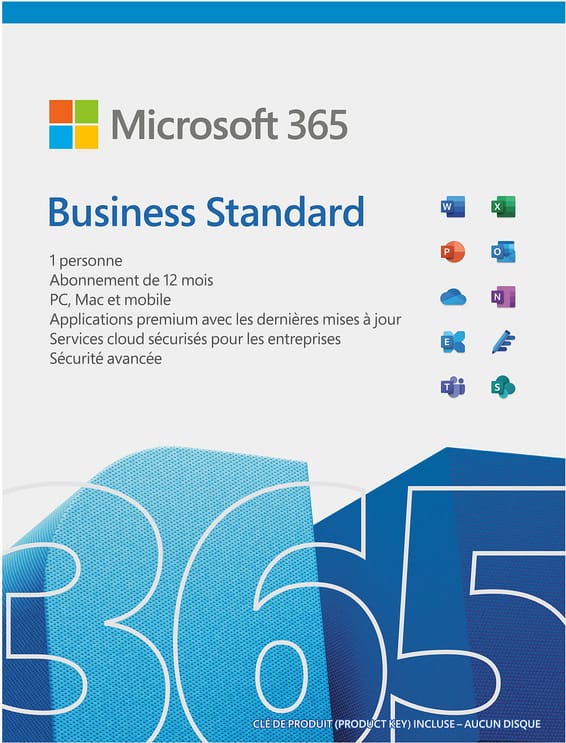 اشتراك Microsoft 365 Business Standard بالفرنسية - 12 شهرًا لـ 1 شخص (PC وMac وiOS وAndroid)