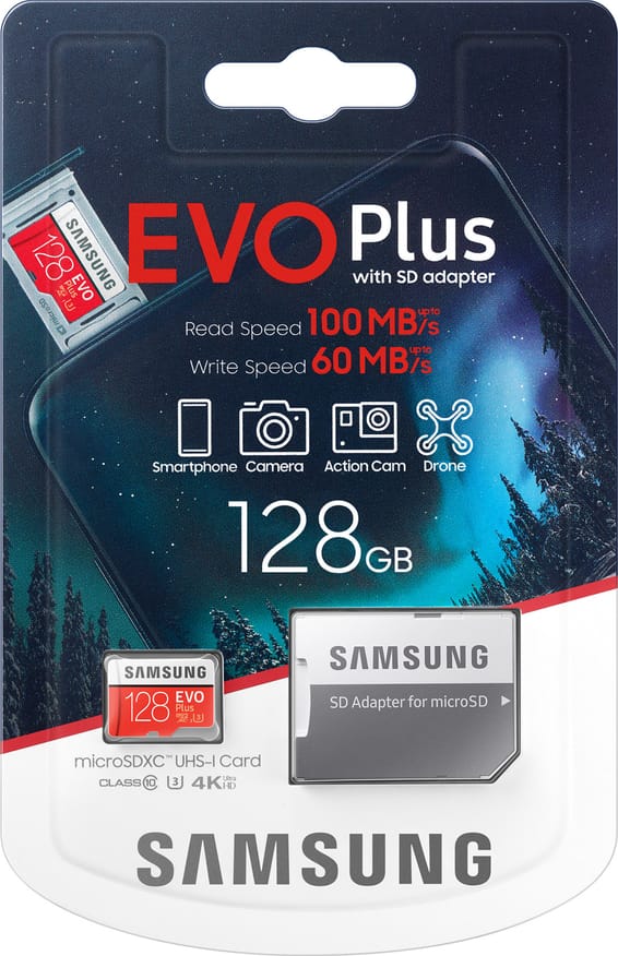 Carte mémoire Samsung Evo Plus -128GB - microSDXC Avec adaptateur (MB-MC128HA_EU)