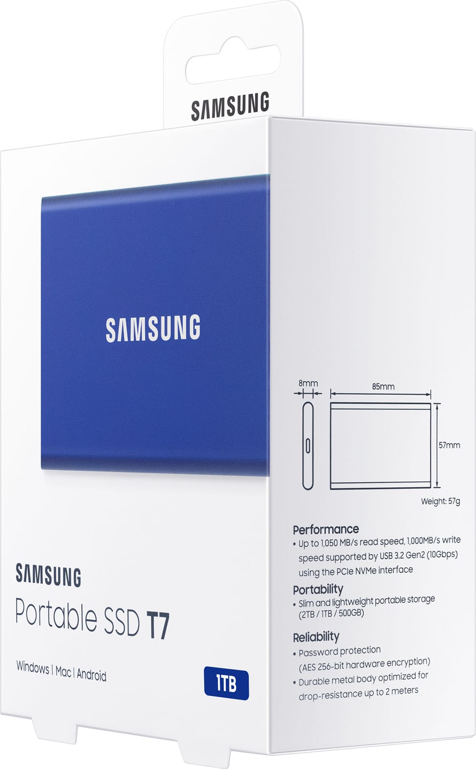 Disque dur SSD externe T7 -1TB- USB 3.2 (MU-PC1T0H_WW)