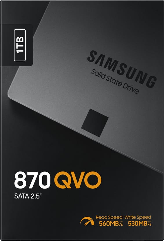 Disque Dur interne SSD Samsung 870 QVO SATA III, 2.5" 1 To (MZ-77Q1T0BW_EU)