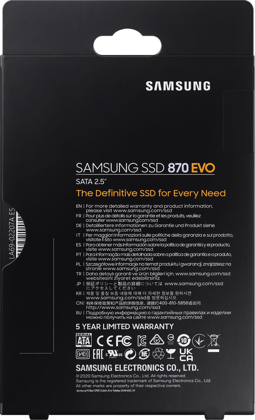 Disque Dur interne SSD Samsung 870 EVO 2.5" SATA III - 500 GB - (MZ-77E500B_EU)