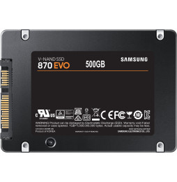 Disque Dur interne SSD Samsung 870 EVO 2.5" SATA III - 500 GB - (MZ-77E500B_EU)
