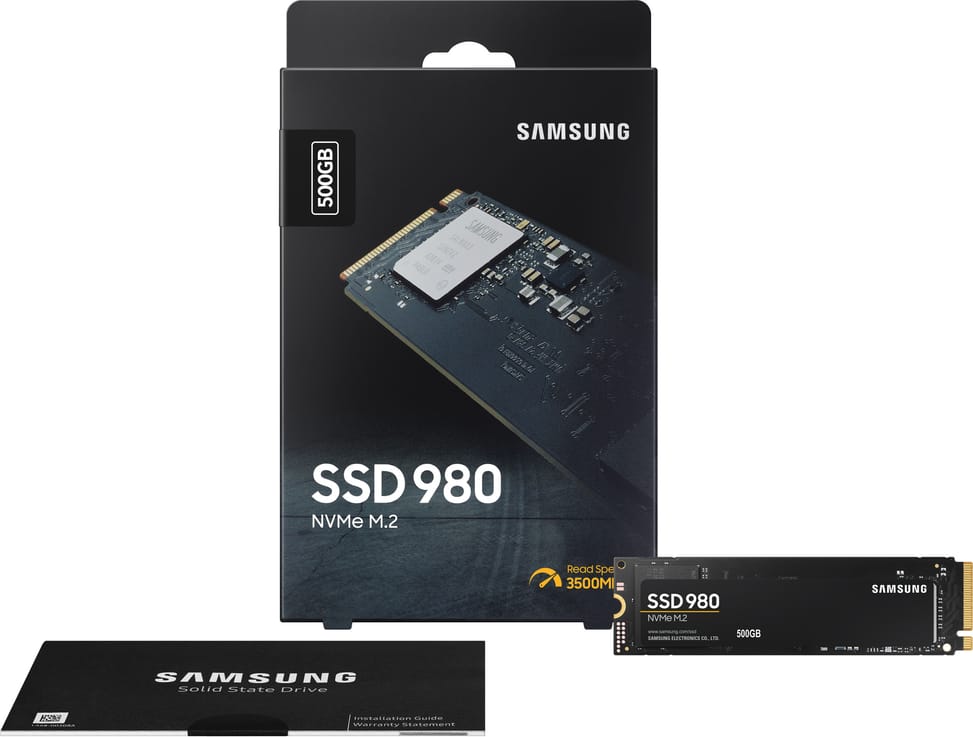 Disque Dur interne SSD Samsung 980 M.2 NVMe PCIe 3.0 - 500 GB - (MZ-V8V500BW)