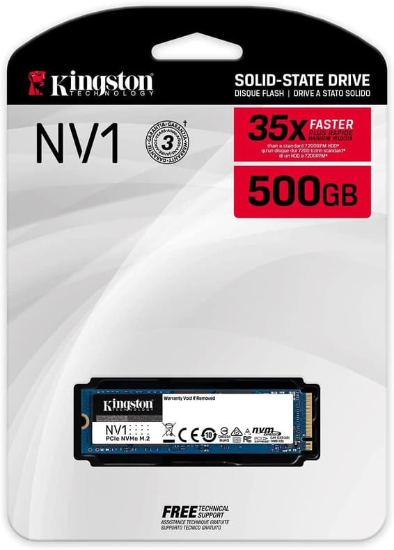 Disque Dur interne SSD Kingston NV1 PCIe NVMe M.2 2280 1 To (SNVS_1000G)