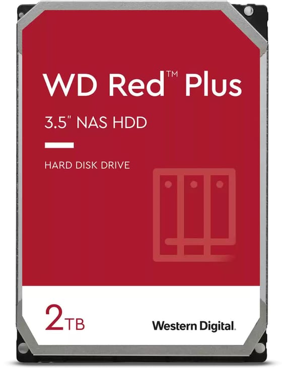 Disque dur interne 3.5" Western Digital Red Plus - 2To - pour NAS (WD20EFZX)