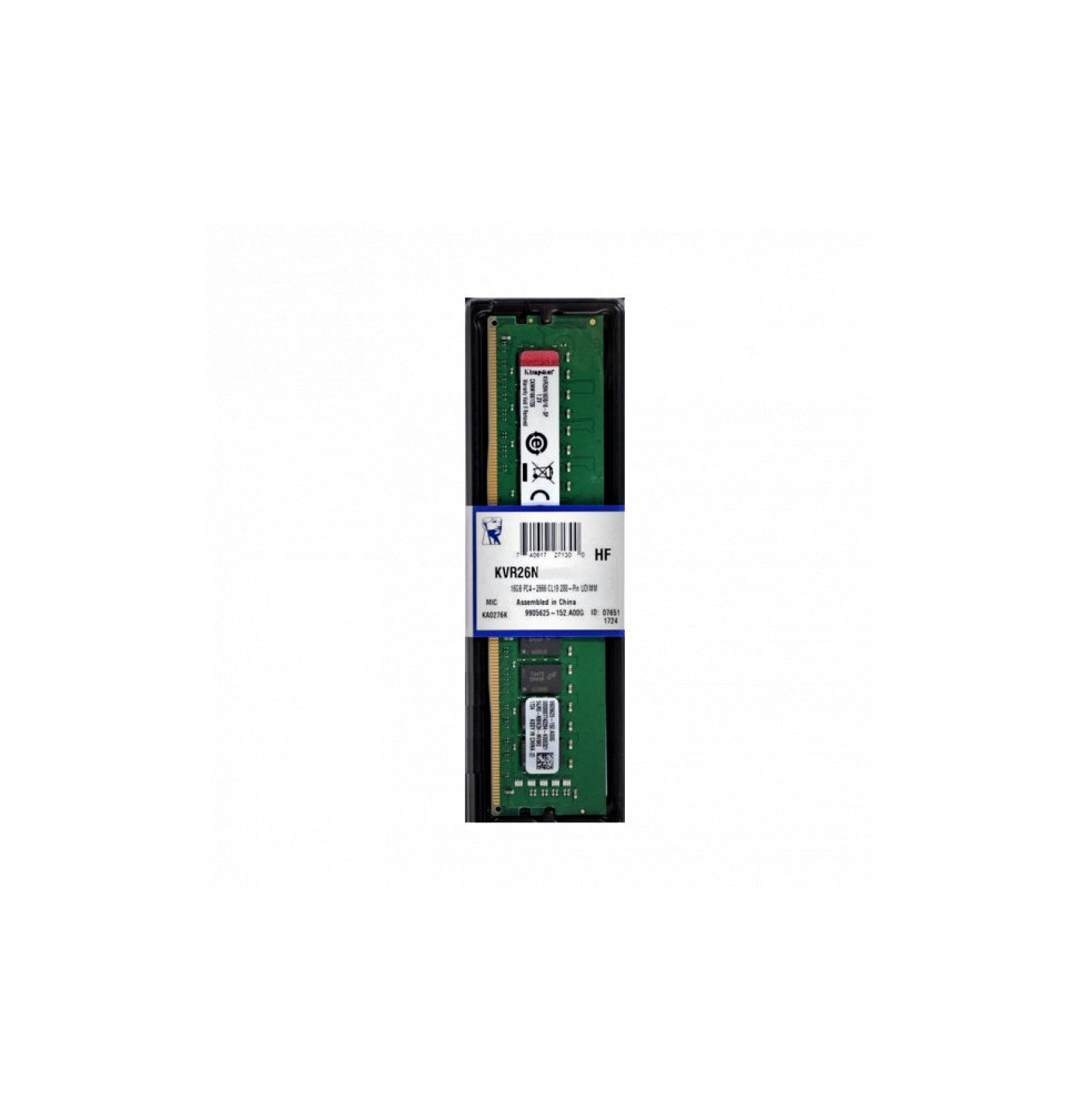 Barrette mémoire Kingston 4GB DDR4 2666MT/s Non-ECC DIMM (KVR26N19S6_4)